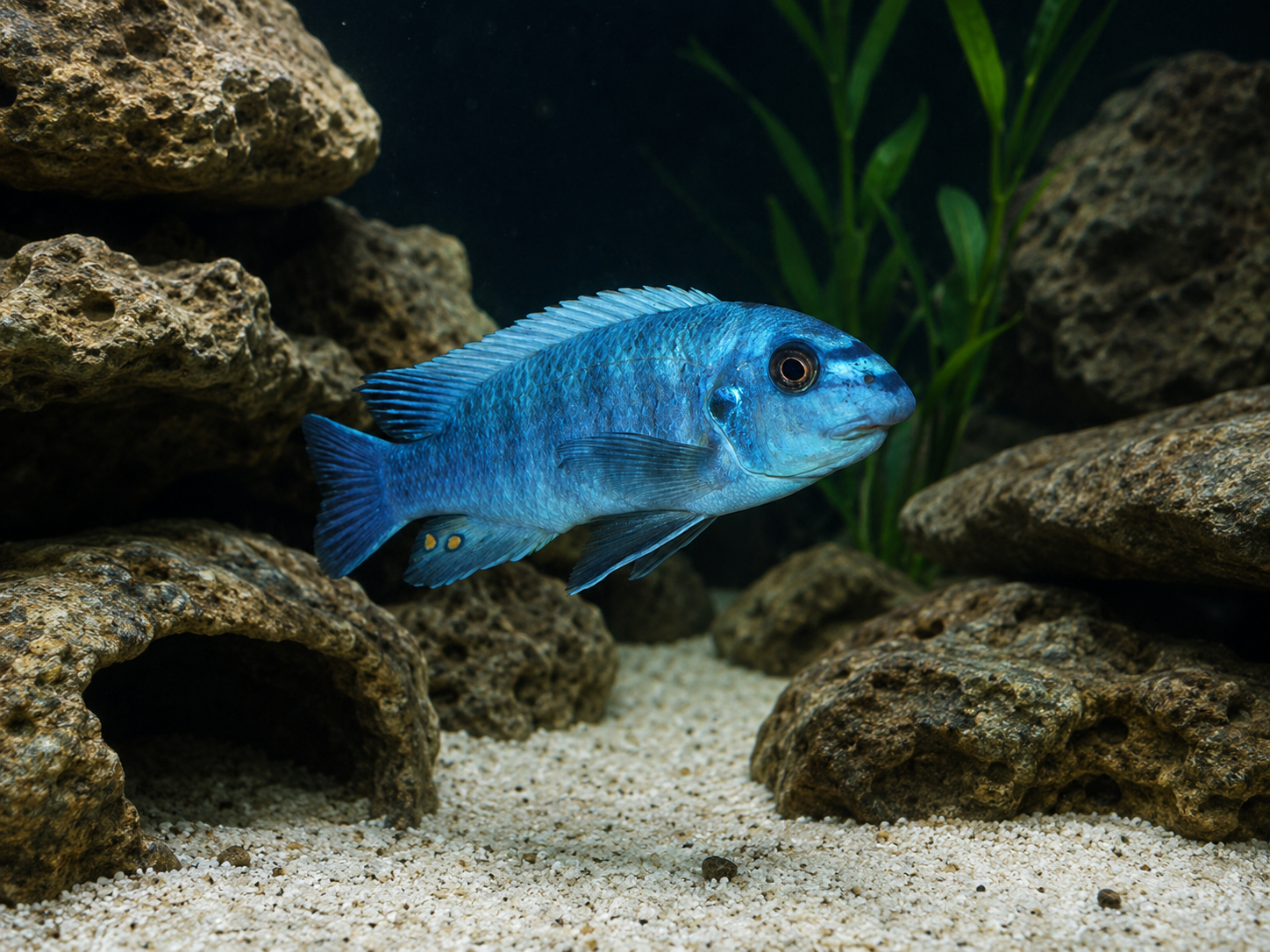 Aquarium mit ausgewogener Einrichtung