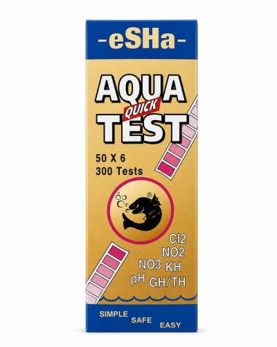 eSHa Aqua Quick Test 6 in 1 – 50 Teststreifen Aquarium Wassertest